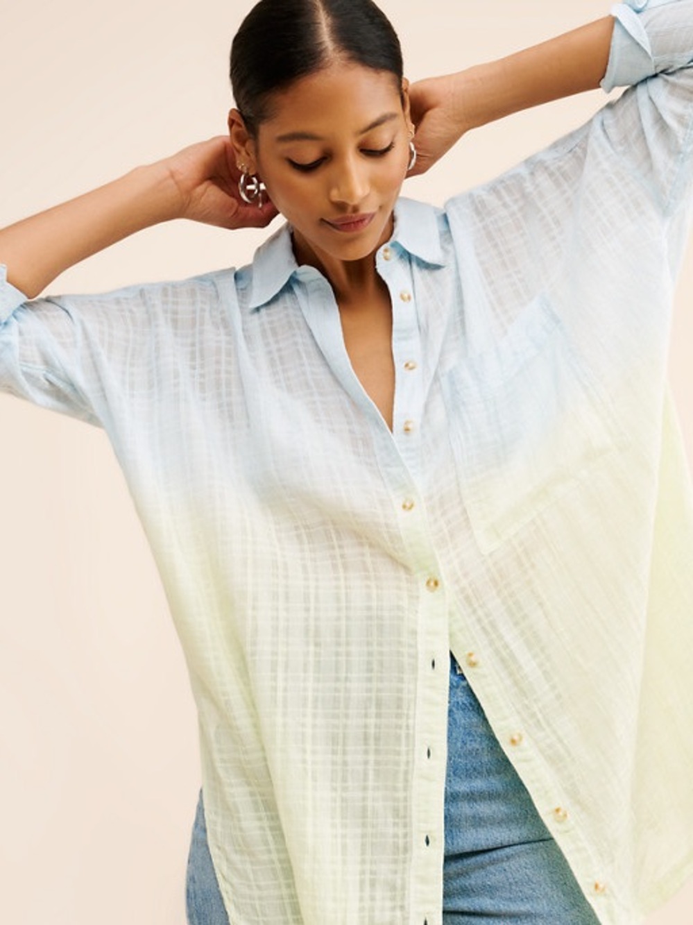 Pilcro Button Down Cover Up Top